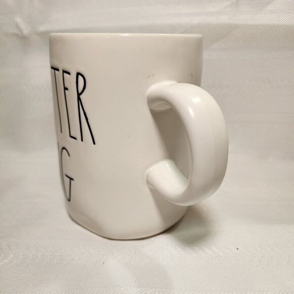 Rae Dunn by Magenta Mug JITTER BUG Coffee Tea Farmhouse Decor Dimple White Cup - Picture 3 of 16